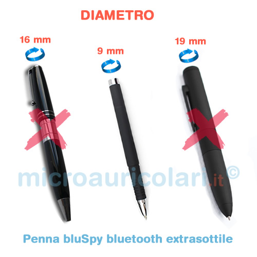 Micro auricolare con penna bluetooth bluSpy extrasottile